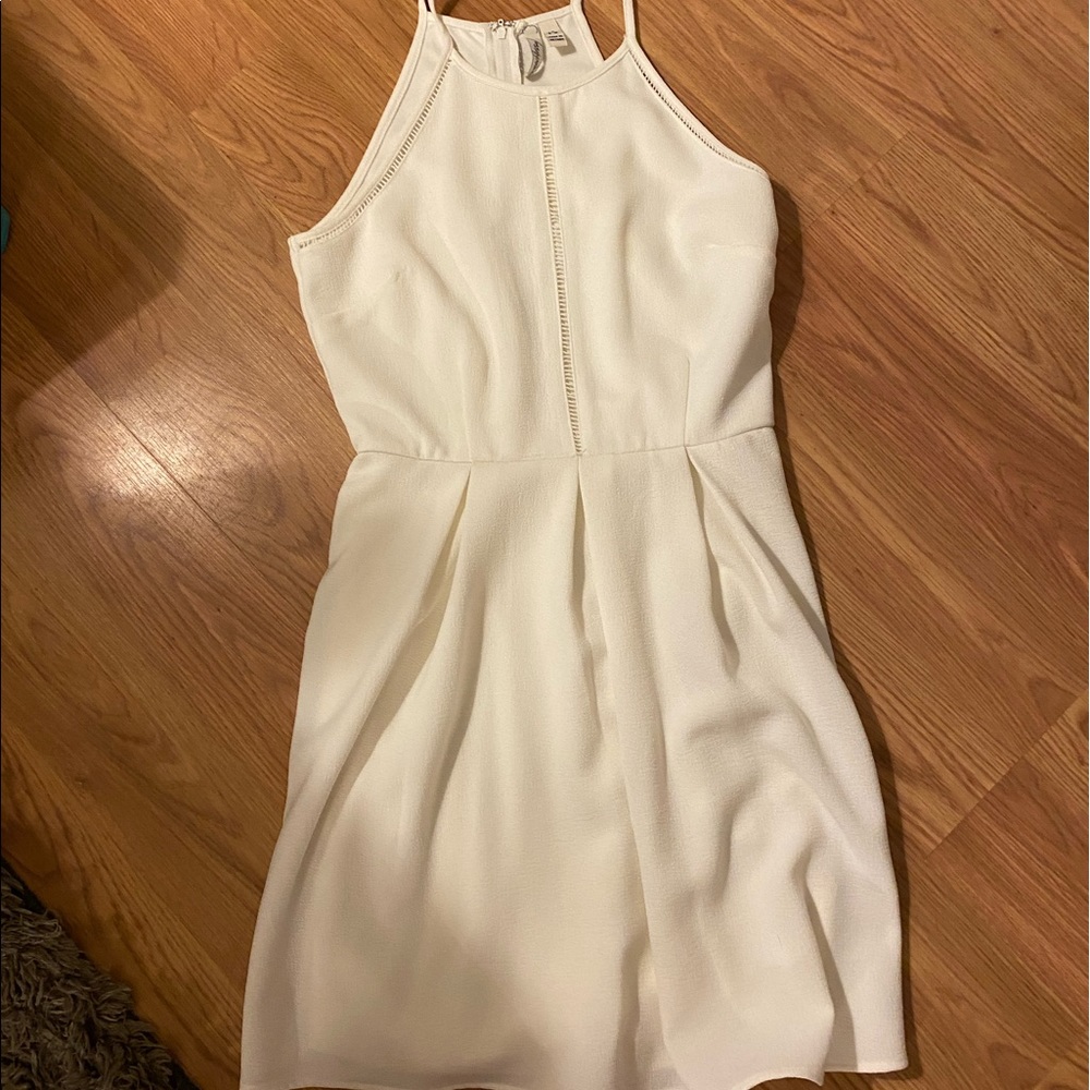 white high neck dress